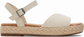 Abby Espadrille Sandal - Natural Slubby Woven/Leather Chic Comfort Barefoot feel