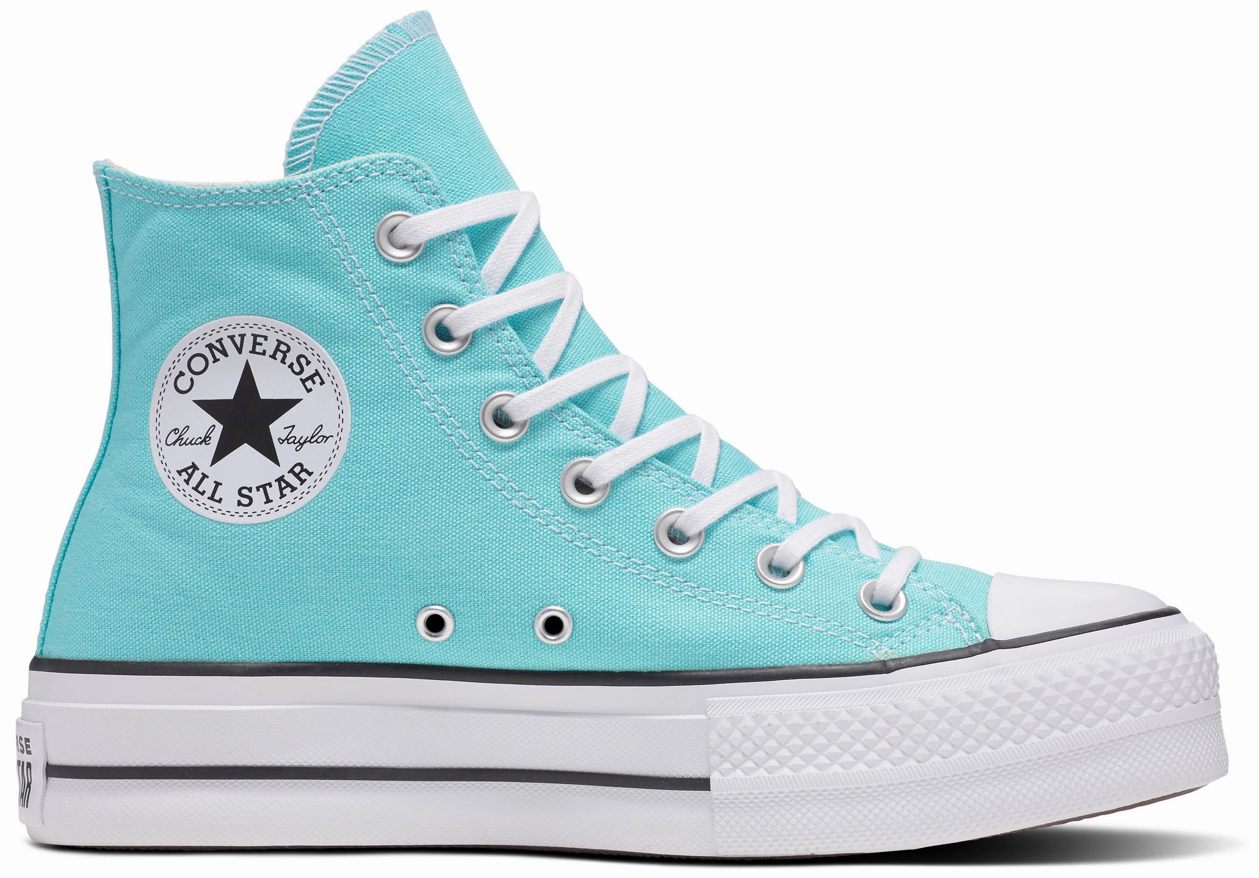 Converse Womens Chuck Taylor All Star Lift Hi Top Triple Cyan/White/Black Sky Blue