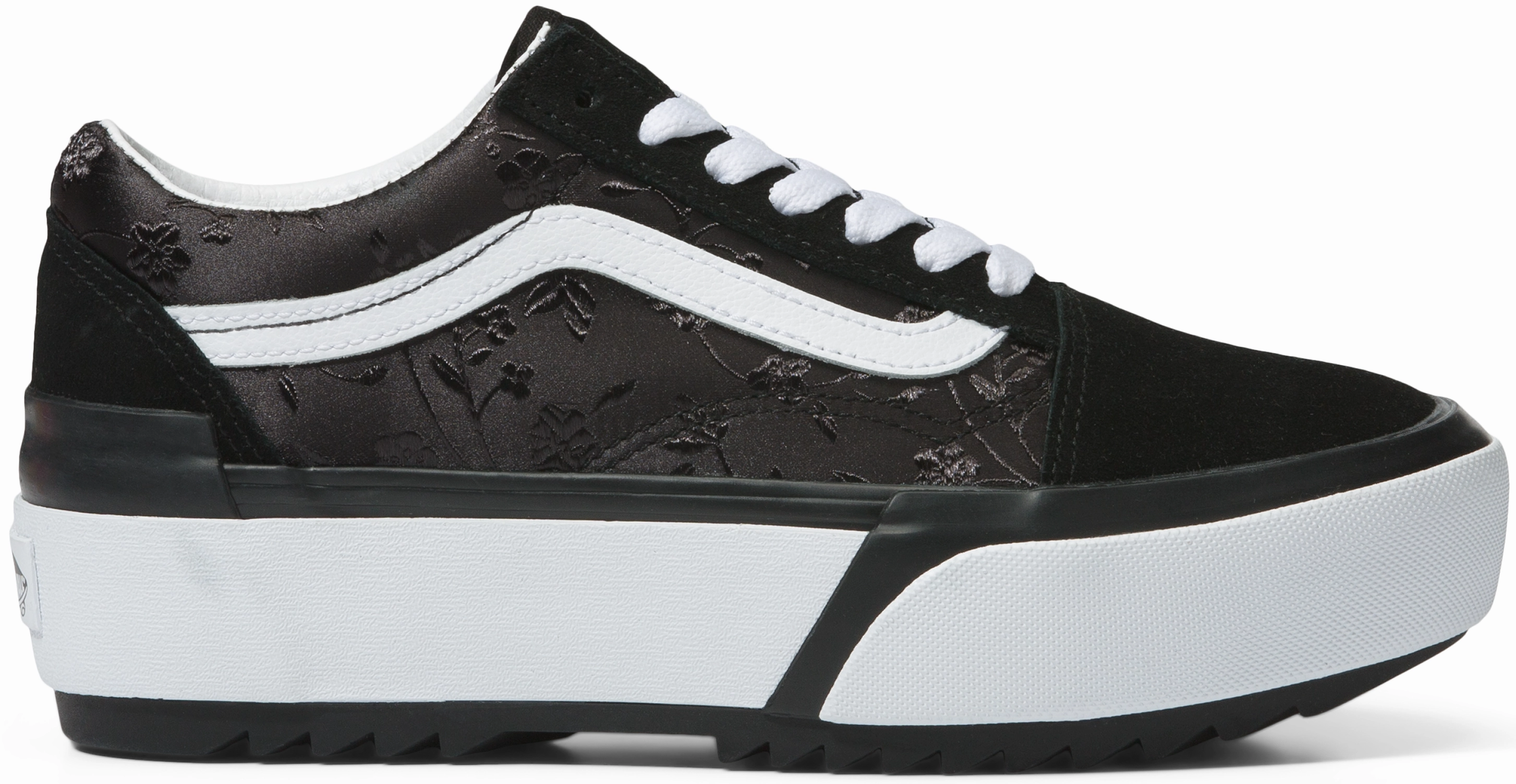 Vans Old Skool Stacked Satin/Floral Black Comfort Stand