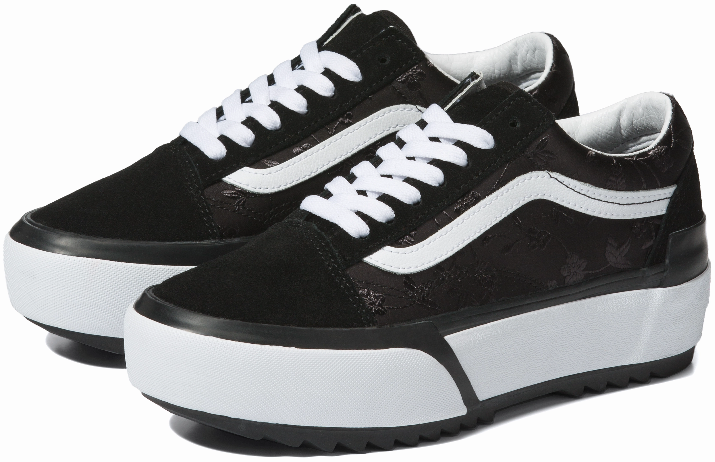 Vans Old Skool Stacked Satin/Floral Black Sky View