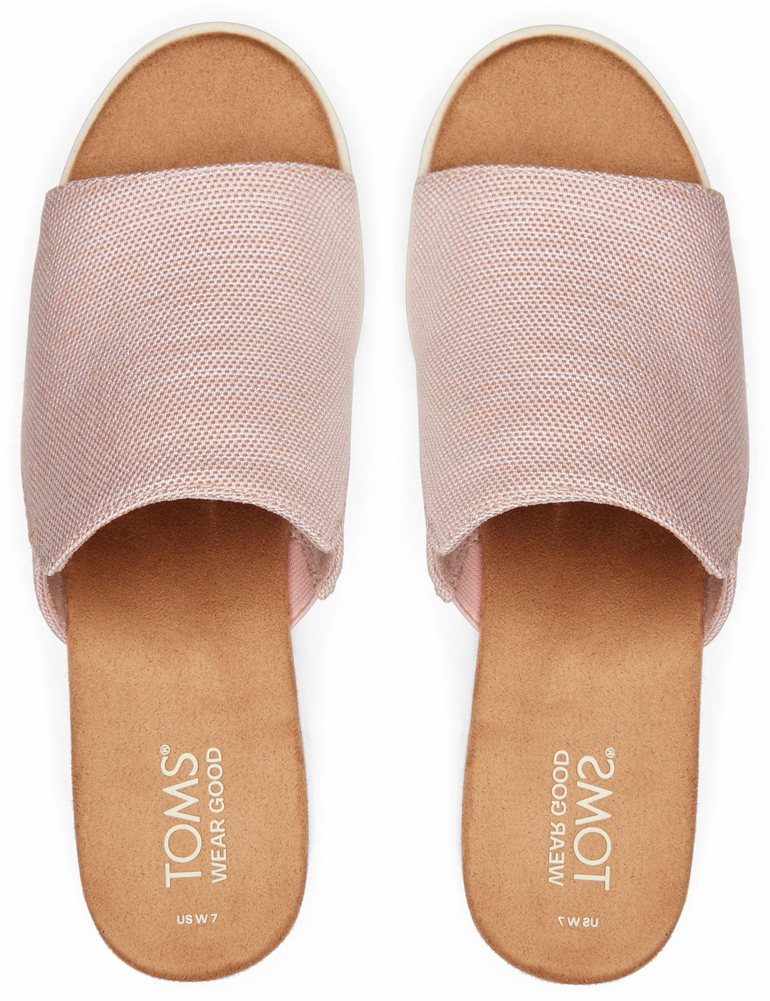 Diana Mule Sandal - Ballet Pink Canvas Slip On Flex Fit Ease