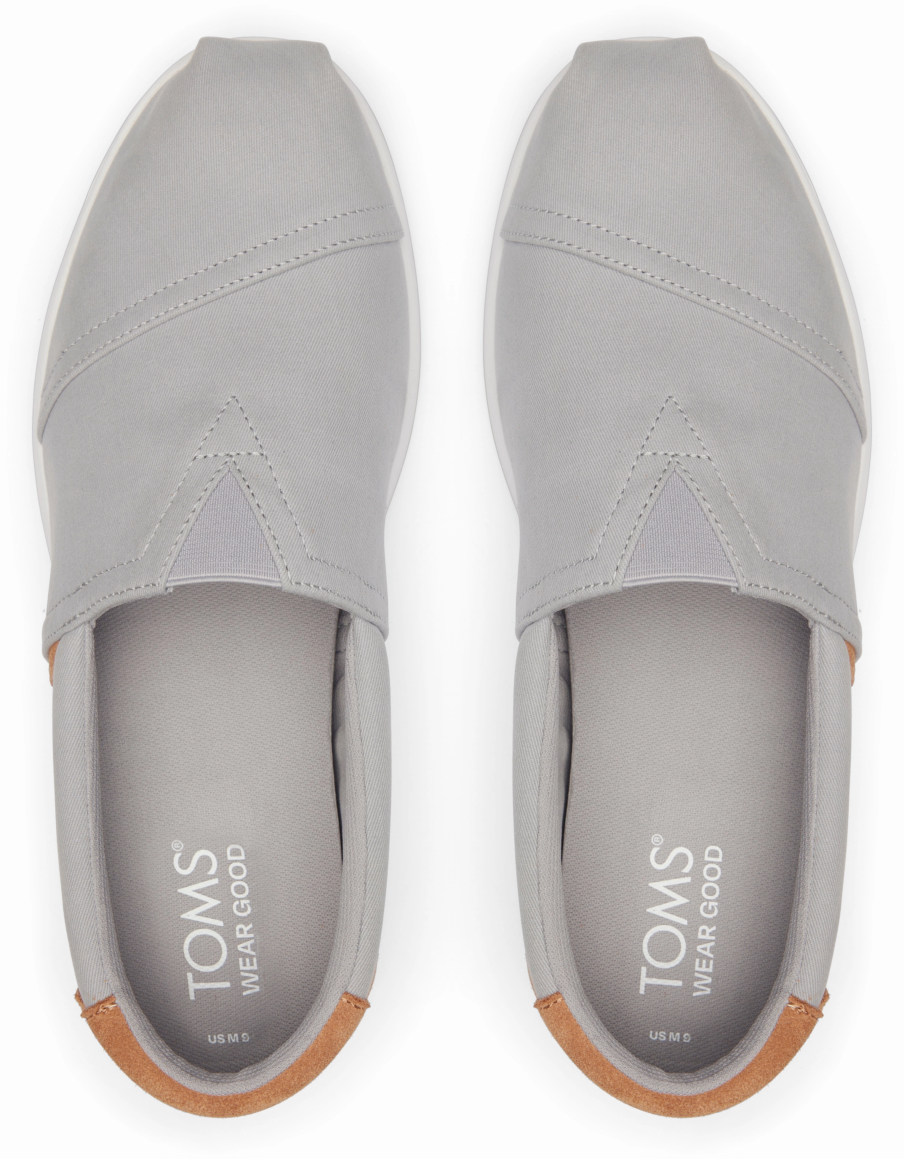 Alpargata FWD  - Drizzle Grey Brushed Twill/Tan Suede Flexible Slip On Fit Slip On