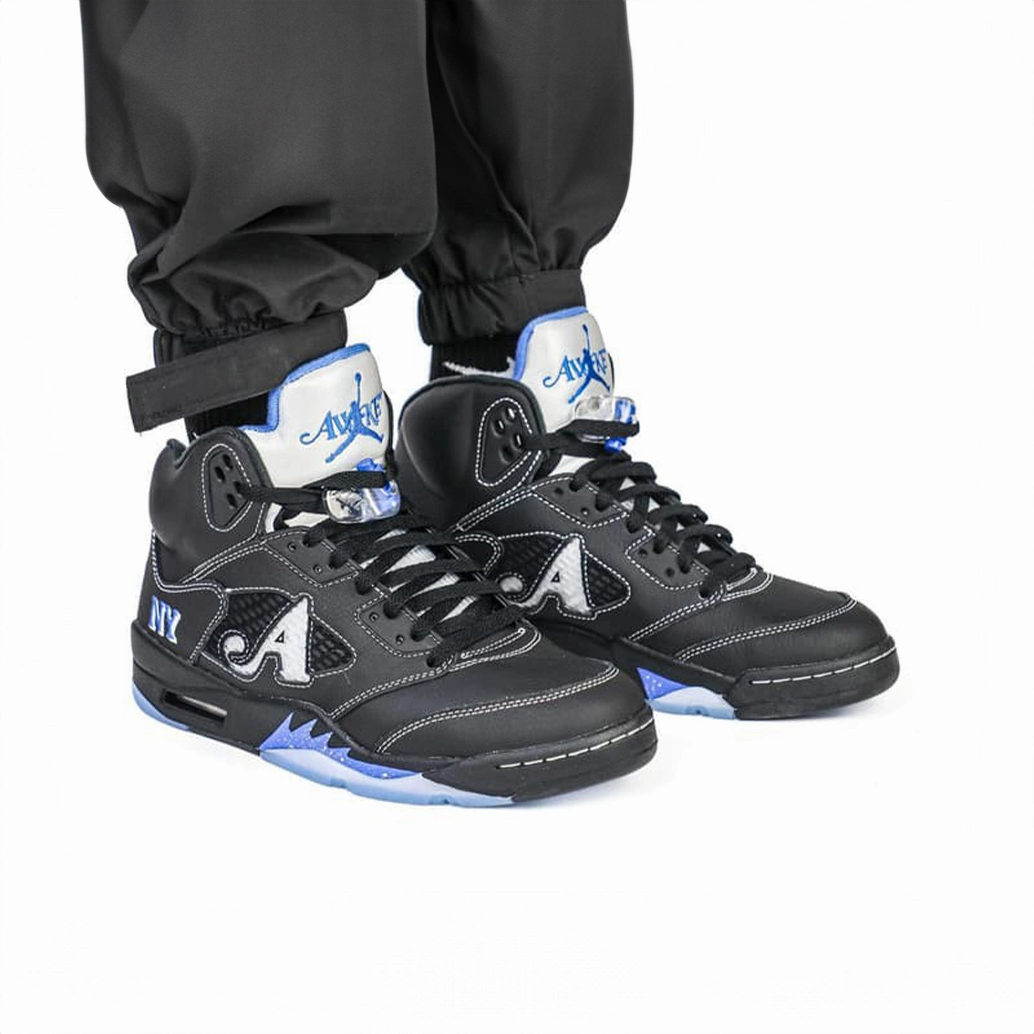 Easy Clean Comfortable Flex Jordan 5 Retro Awake NY Black