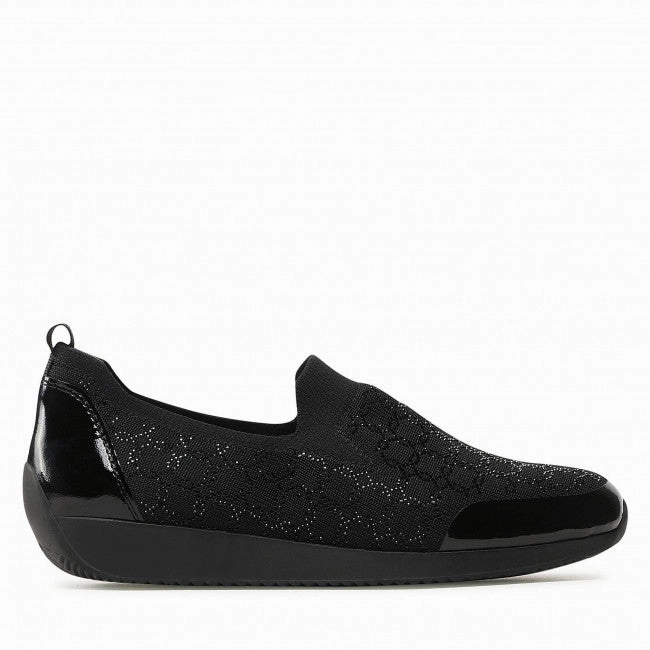 Urban Explorer Rubberized Edges Ara Women's Lissabon Slip-on Shoe Black