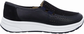 City Vibe Breathable Design Ara Women's Sapporo 2.0 Slip on Sneaker Navy
