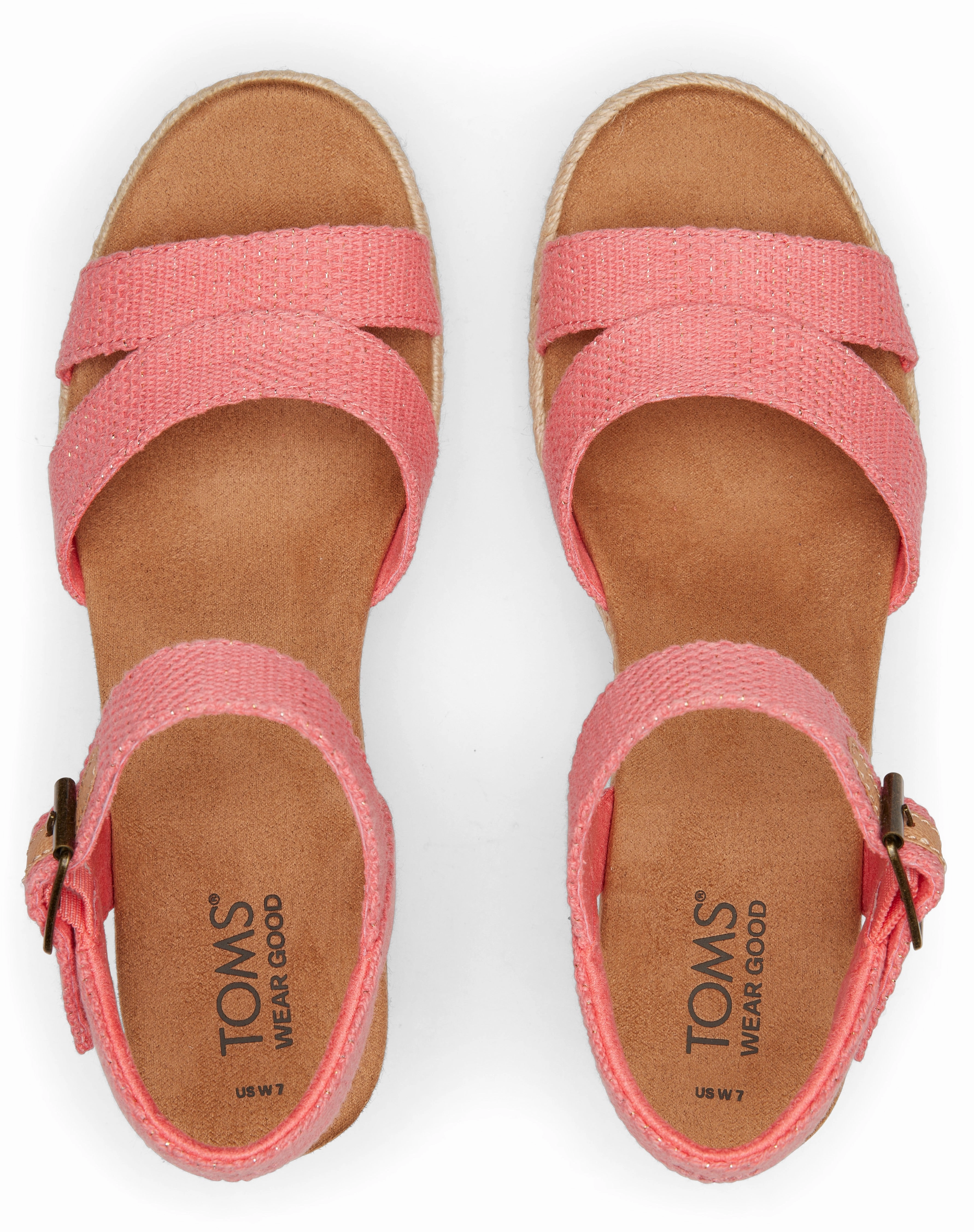 Winter Base Audrey Espadrille Sandal - Shell Pink Metallic Linen Stripe