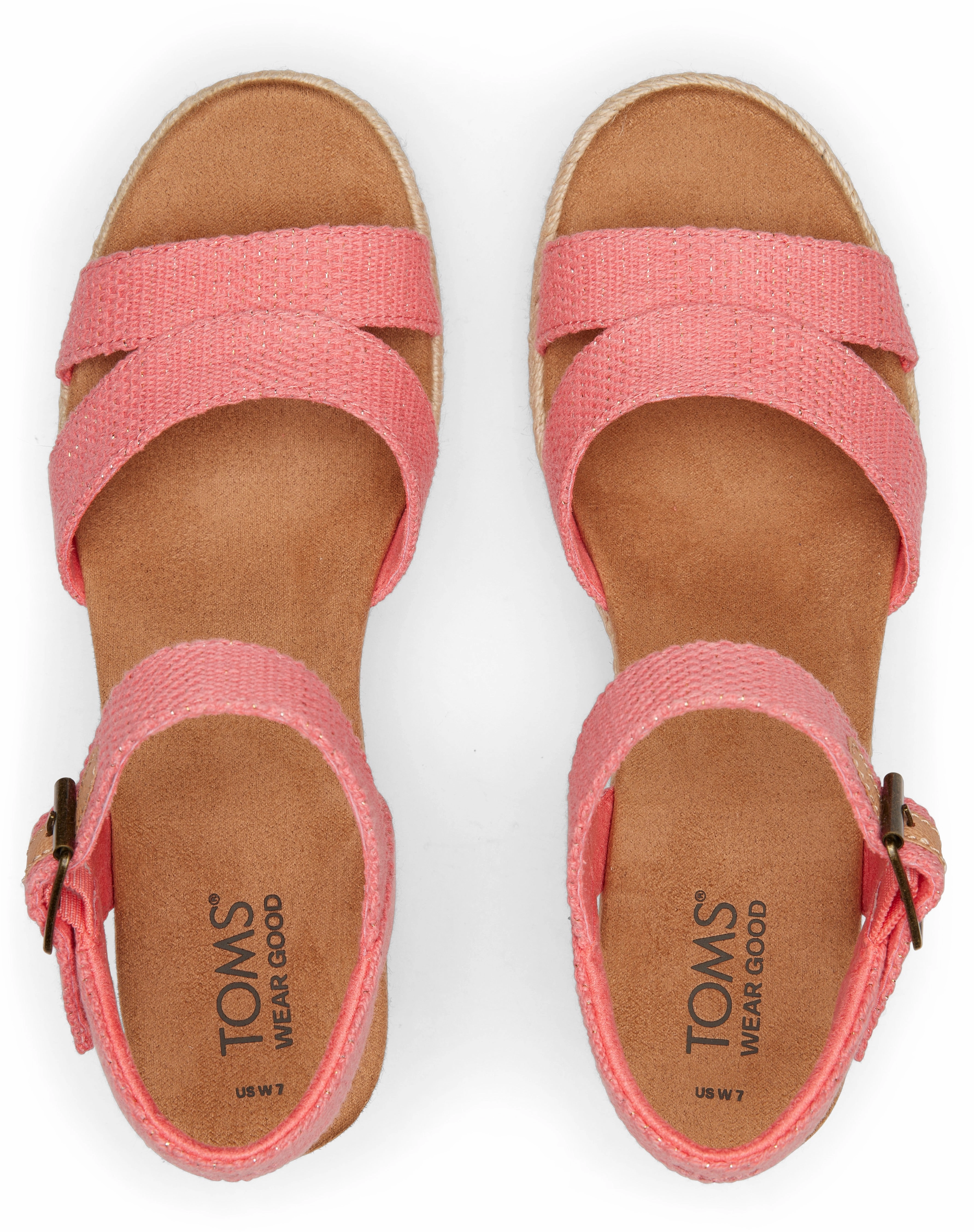 Winter Base Audrey Espadrille Sandal - Shell Pink Metallic Linen Stripe