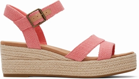 Audrey Espadrille Sandal - Shell Pink Metallic Linen Stripe Gel Soft Style Base