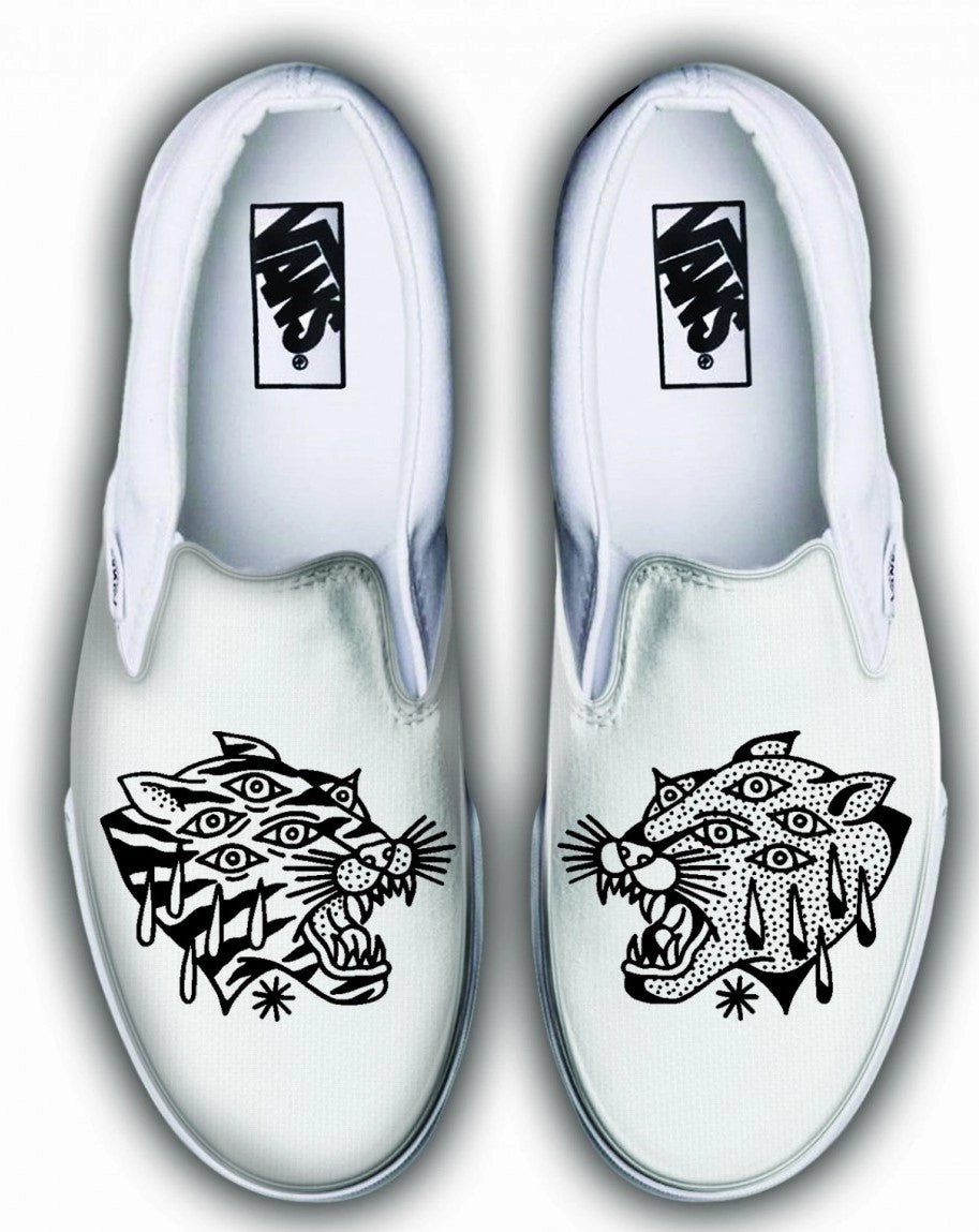 Fight Mode Baggins Original Classic Slip-On Ali Bruce Tiger White