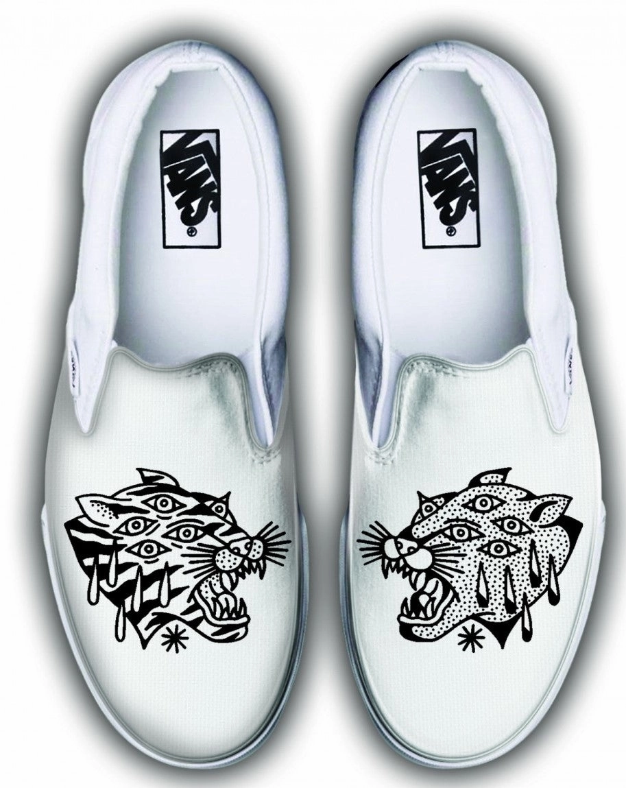 Sky Blue Baggins Original Classic Slip-On Ali Bruce Tiger White