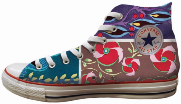 Celebrity Vibe Lift Up Baggins Original Hi Top Abstract Floral Teal