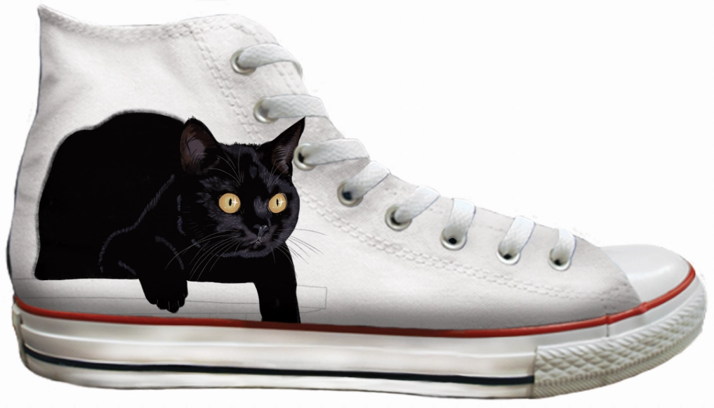 Baggins Original Hi Top Black Shorthair Cat Knitted Warm Neutral Glow