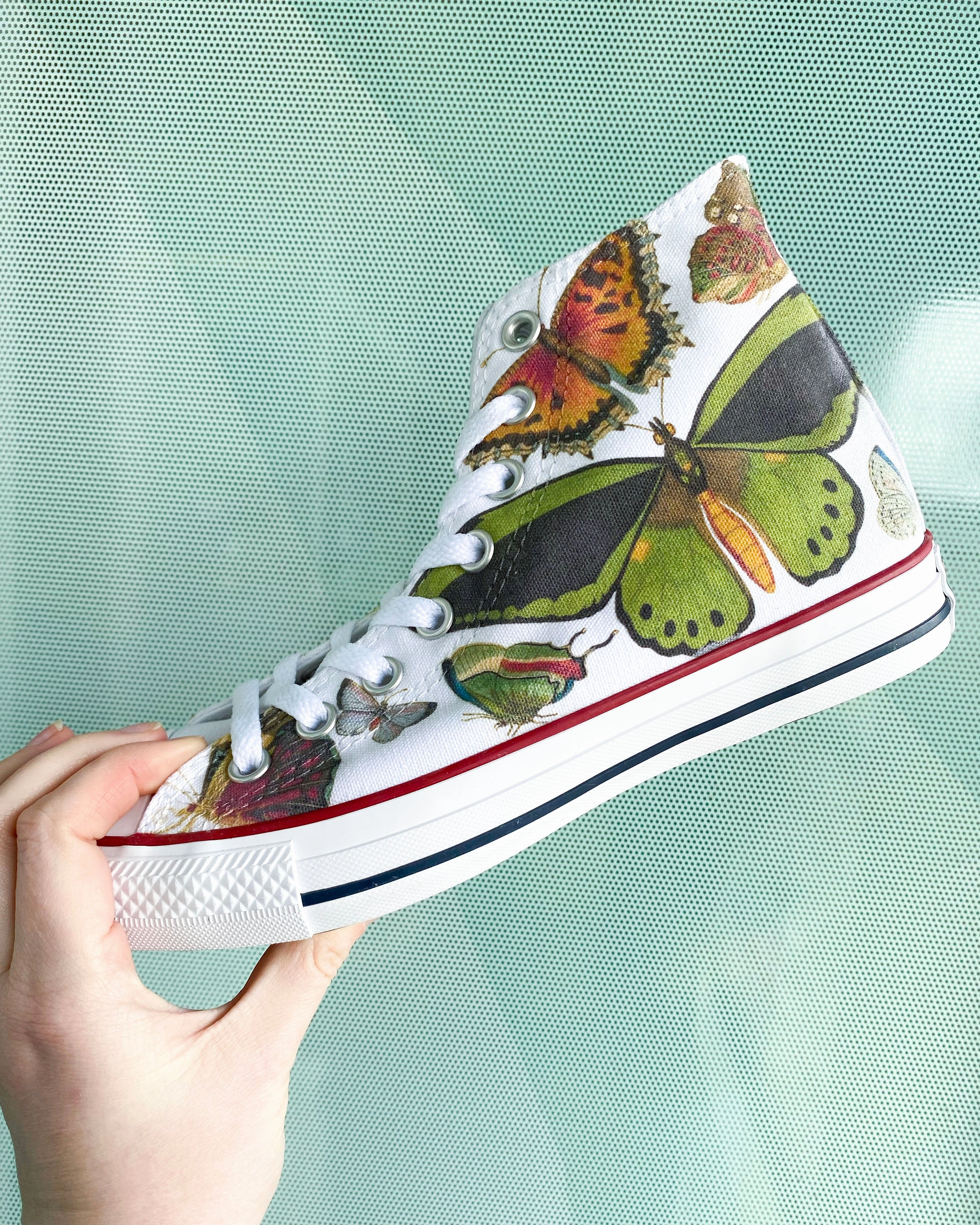 Dark Edge Baggins Original Hi Top Botanical Butterflies