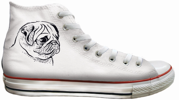 Baggins Original Hi top Pug Snow Grip Pearl Shine