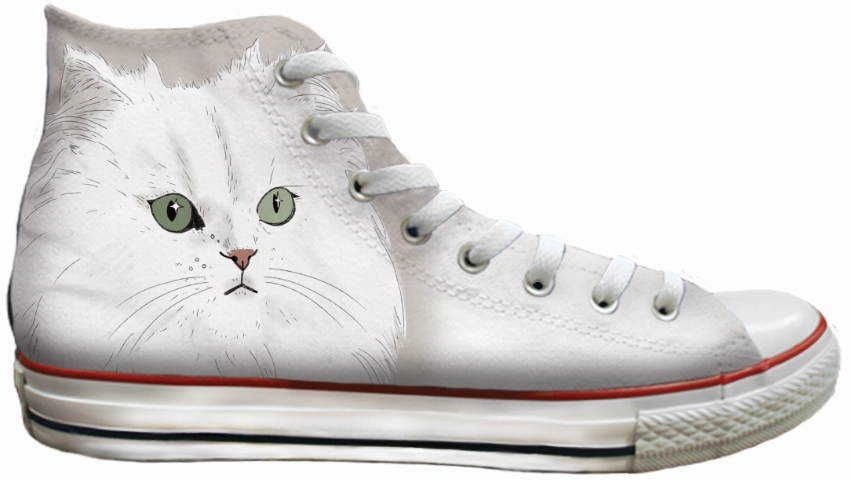 Foot Ease Baggins Original Hi Top White Persian Cat