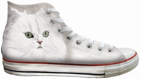 Foot Ease Baggins Original Hi Top White Persian Cat