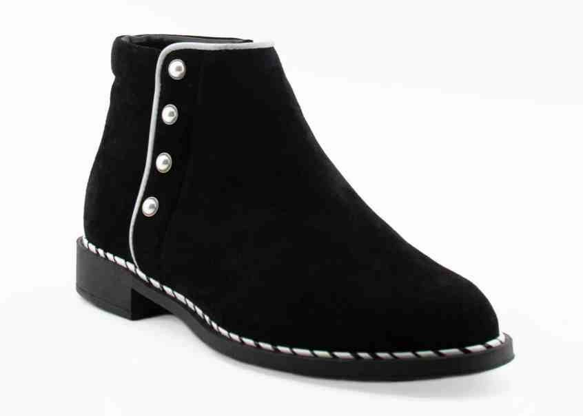 Crisp Edge Comfortable Padding Beautifeel Women's Marlowe Black Seude with White Combi