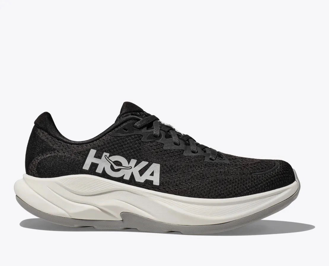 Hoka One One Women's Rincon 4 Black/ White Slip   On Heel cradle