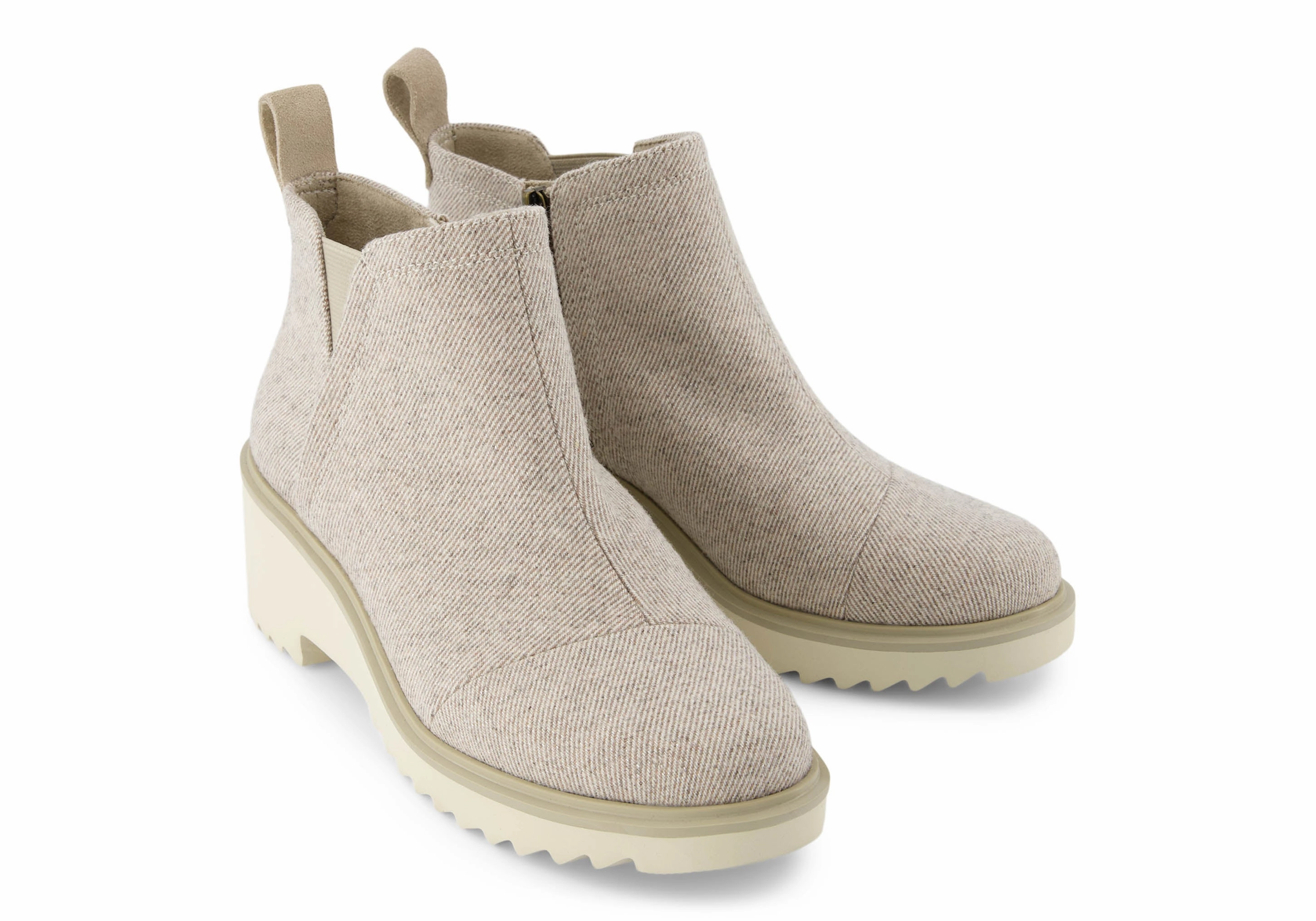Cushioned Insole Park Day Maude Ankle Boot - Natural Shimmer Twill