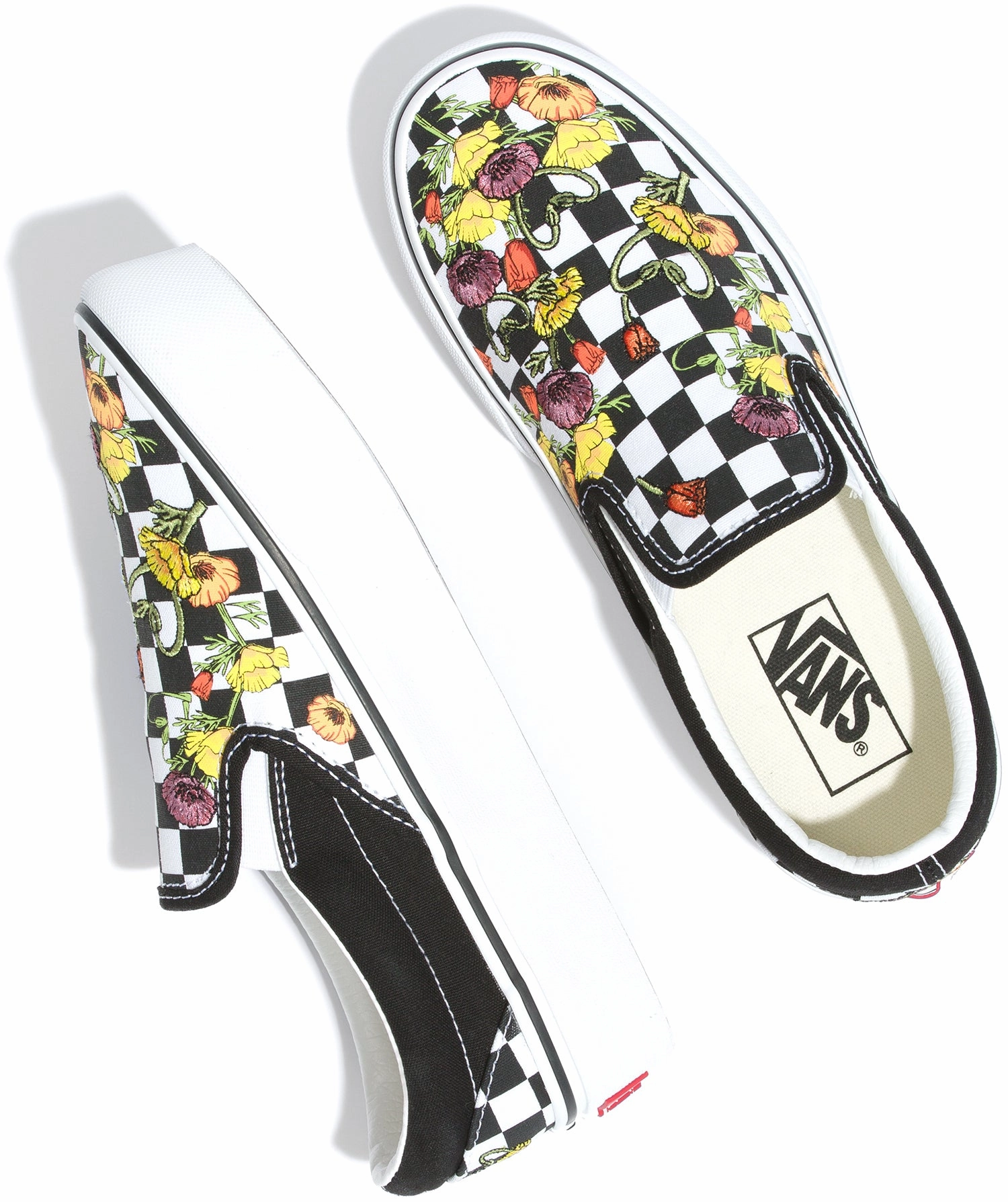 Vans Classic Slip-On Platform Poppy Checkerboard Black/Multi Firm Ground Wild Trek