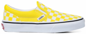 Rich Glow Vans Kids Classic Slip-On Checkerboard Blazing Yellow/True White
