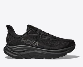 Hoka One One Women's Clifton 10 Sneaker Black/Black Reinforced Stitching