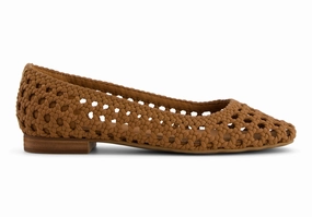 Elegant Finish Korean style Briella Ballet Flat - Brown Sugar Woven Basket