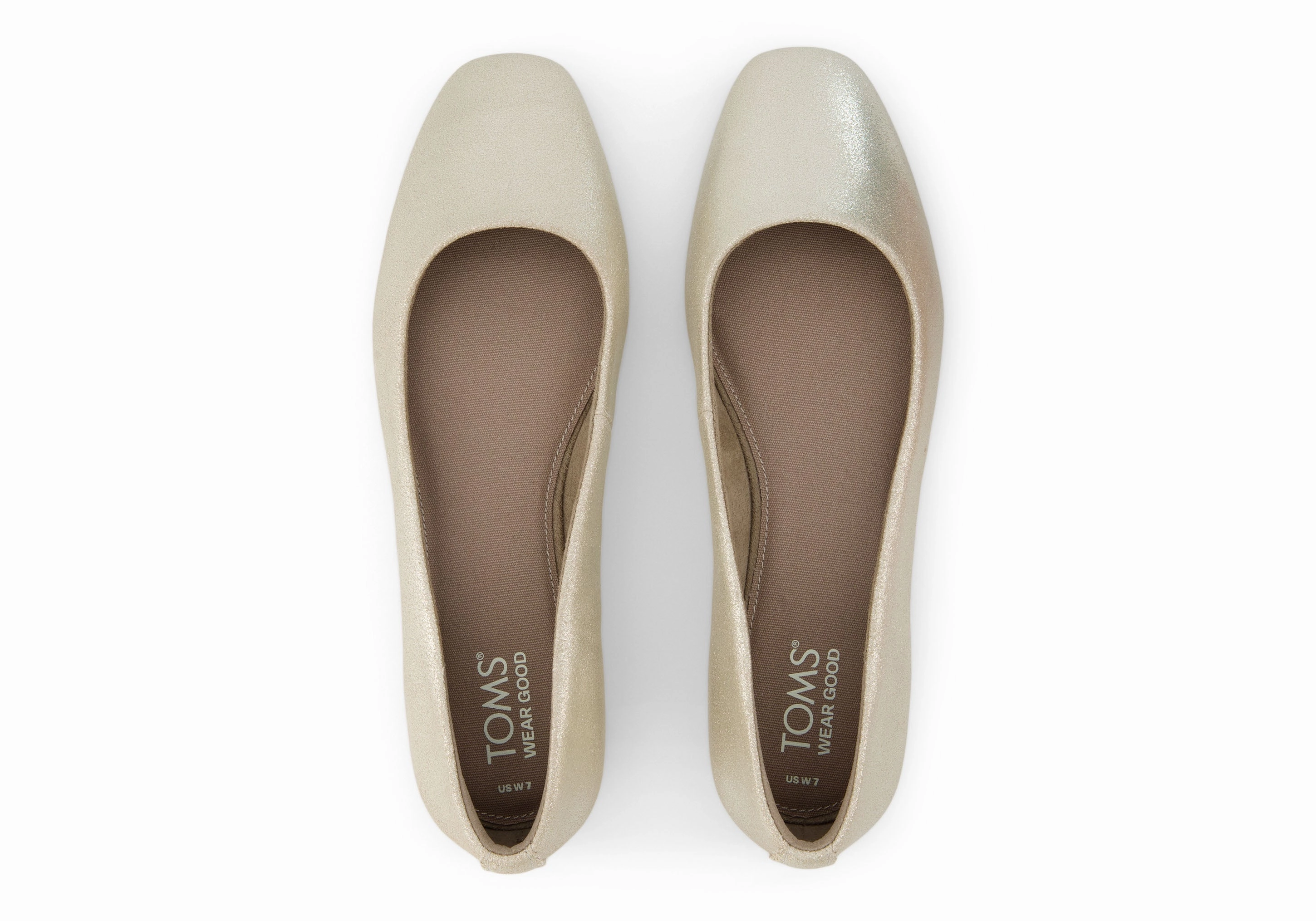 Briella Ballet Flat - Champagne Metallic Suede Slip Access Fit Comfy Comfort