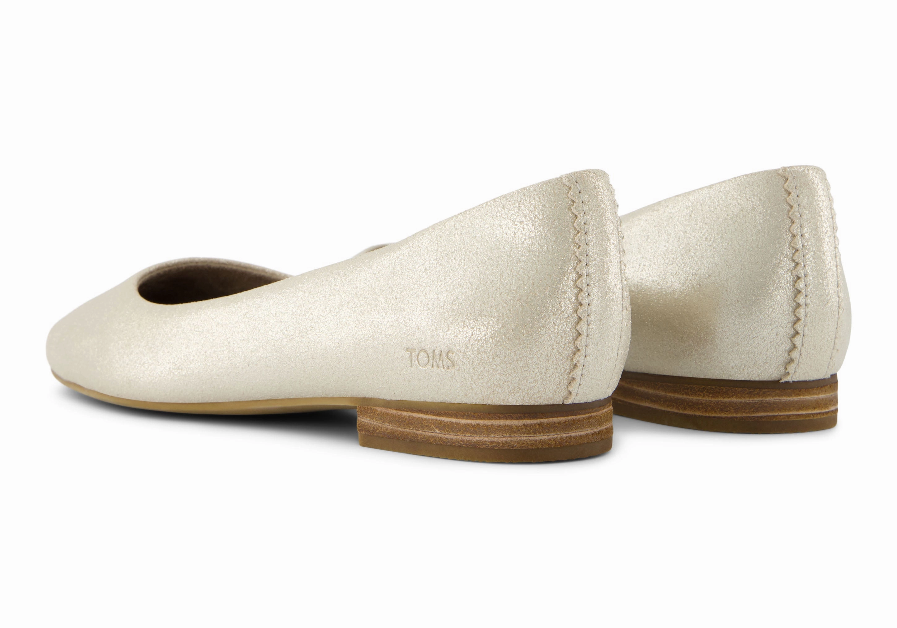 Easy Travel Briella Ballet Flat - Champagne Metallic Suede