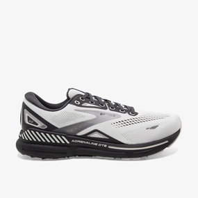 Brooks Men's Adrenaline GTS 23 Sneaker Oyster/Ebony/Alloy Hydrophobic Materials