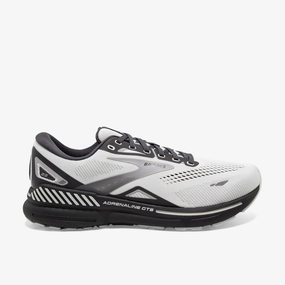 Brooks Men's Adrenaline GTS 23 Sneaker Oyster/Ebony/Alloy Hydrophobic Materials