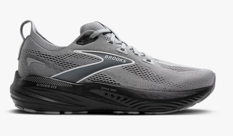 Running Ease Brooks Men's Glycerin GTS 22 Primer Gray/Ebony/Bluewash