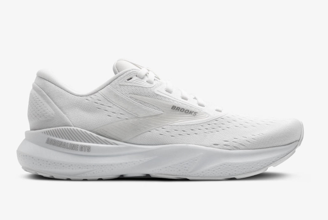 Brooks Women's Adrenaline GTS 24 Sneakers White/ Oyster/ Alloy Eco Friendly Dyeing Zip   Up