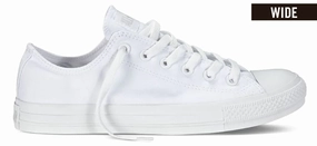 Adjustable Converse Chuck Taylor All Star Low Top Wide Width Monochrome White