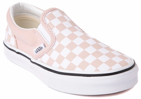 Vans Kids Classic Slip-On Checkerboard Rose Smoke Comfort Padding