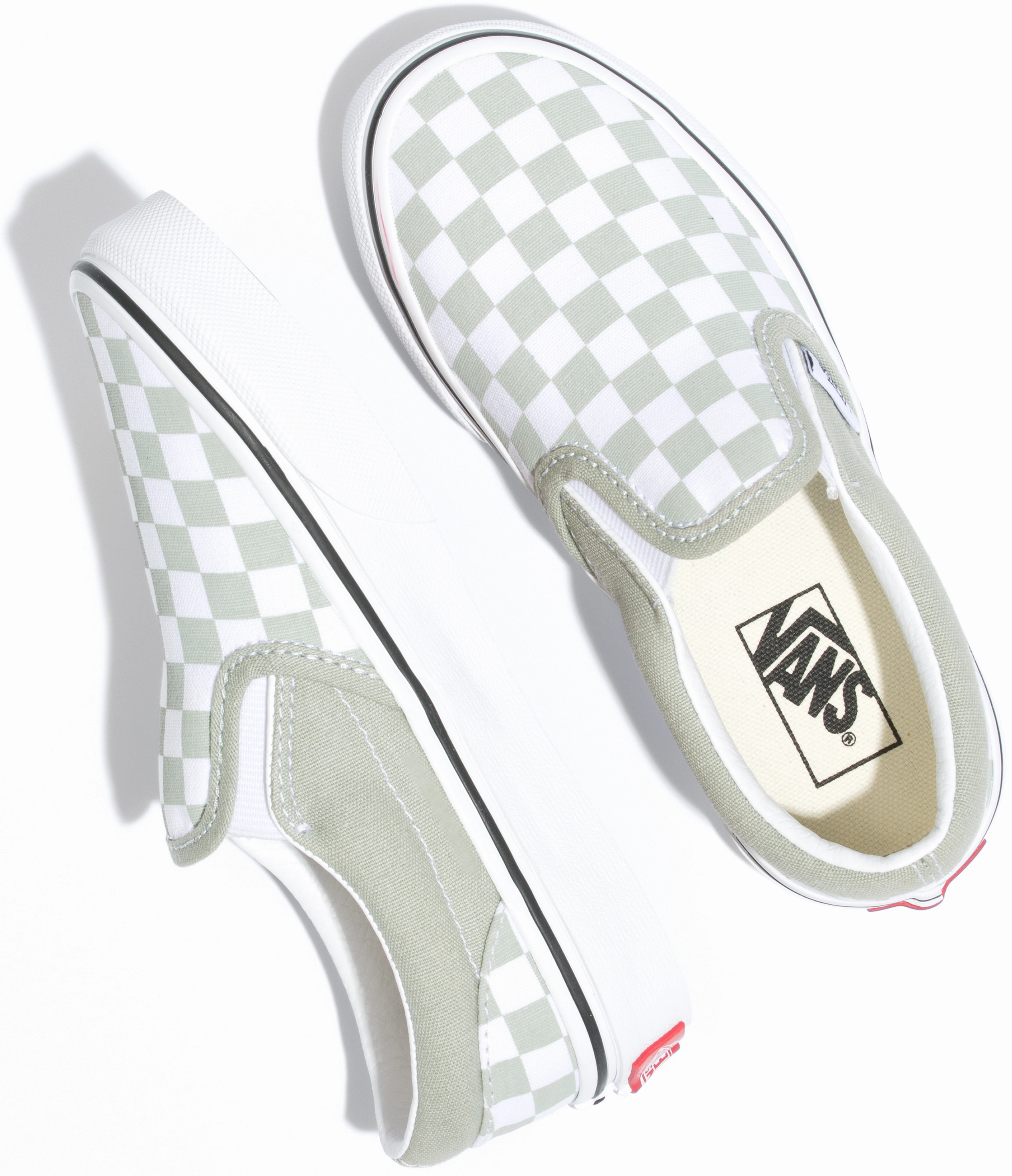Vans Kids Classic Slip-On Checkerboard Desert Sage Comfort Cushion
