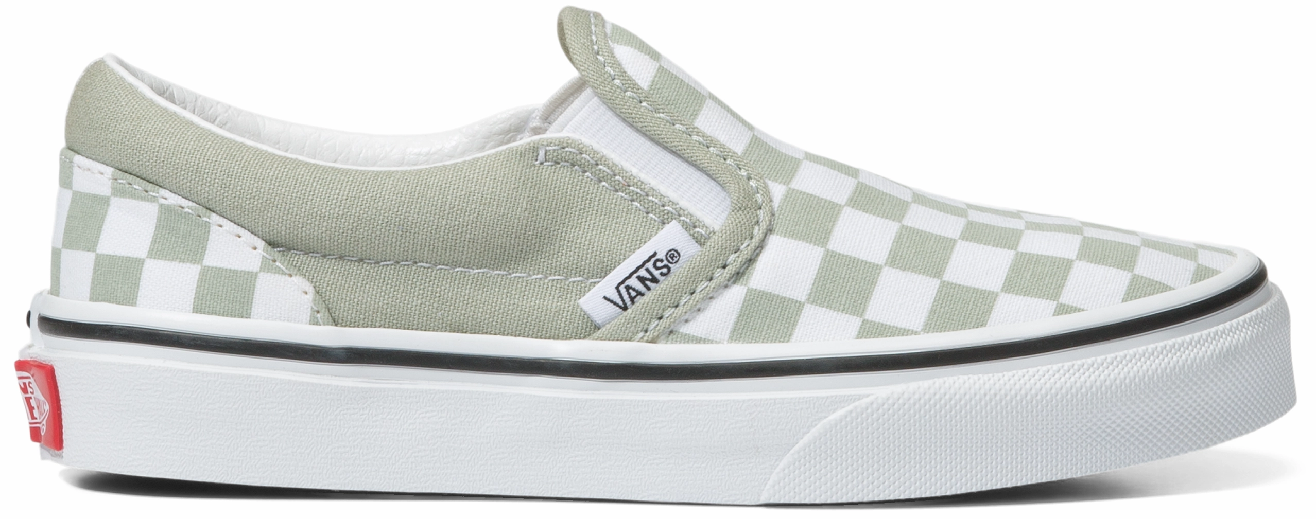 Vans Kids Classic Slip-On Checkerboard Desert Sage Comfort Strap