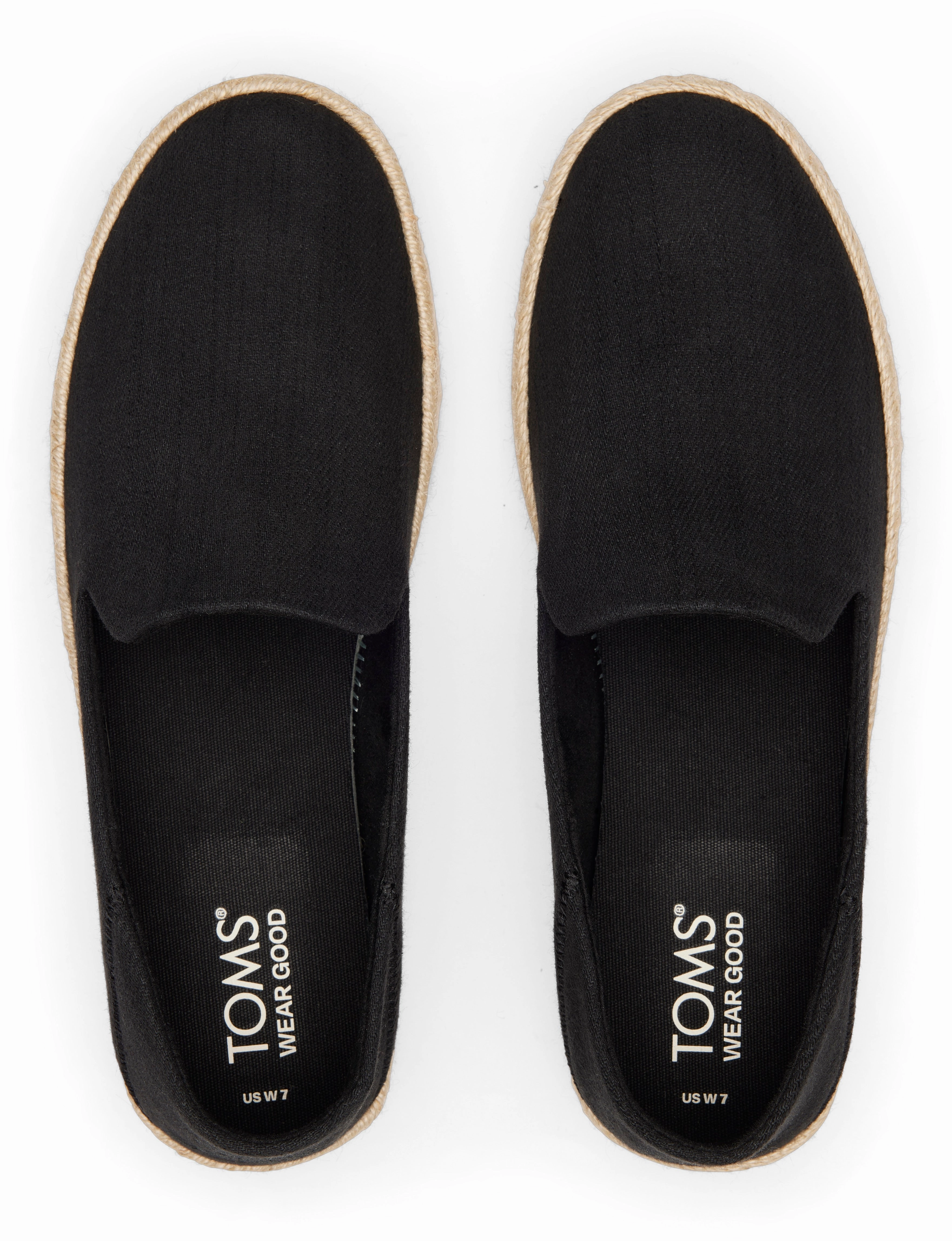 Carolina Espadrille - Black Twill Slip On Flex