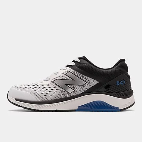 New Balance Men's-Arctic Fox with Black and Team Royal-847v4 Anti Static Material Abrasion Resistant Guard