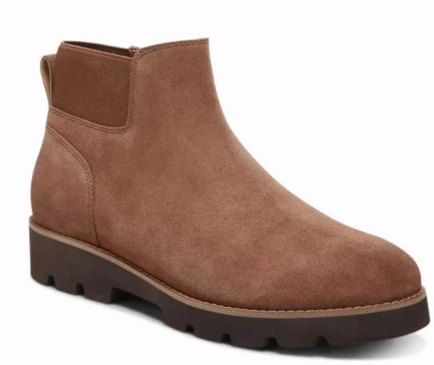 Vionic Women's Brionie Boot Chestnut Suede Comfort Laces