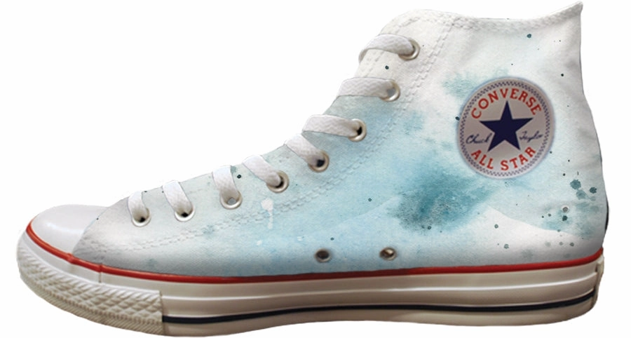 Quick Dash Baggins Original Hi Top Gabby Guglielmi Watercolour Whales