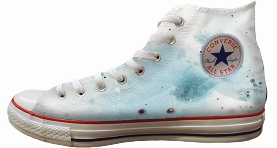 Quick Dash Baggins Original Hi Top Gabby Guglielmi Watercolour Whales