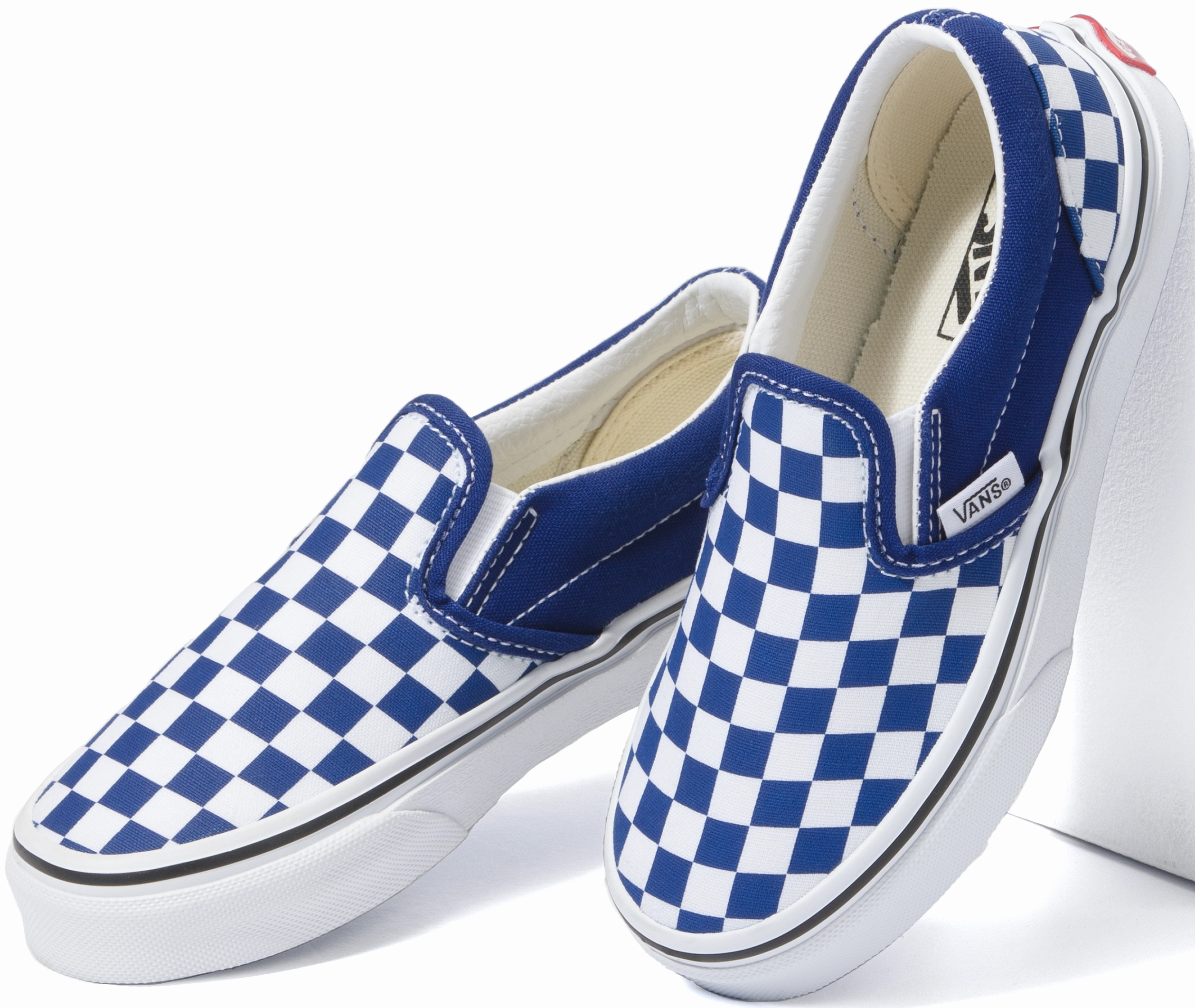 Vans Kids Classic Slip-On Checkerboard Blueprint Kids' indoor shoes