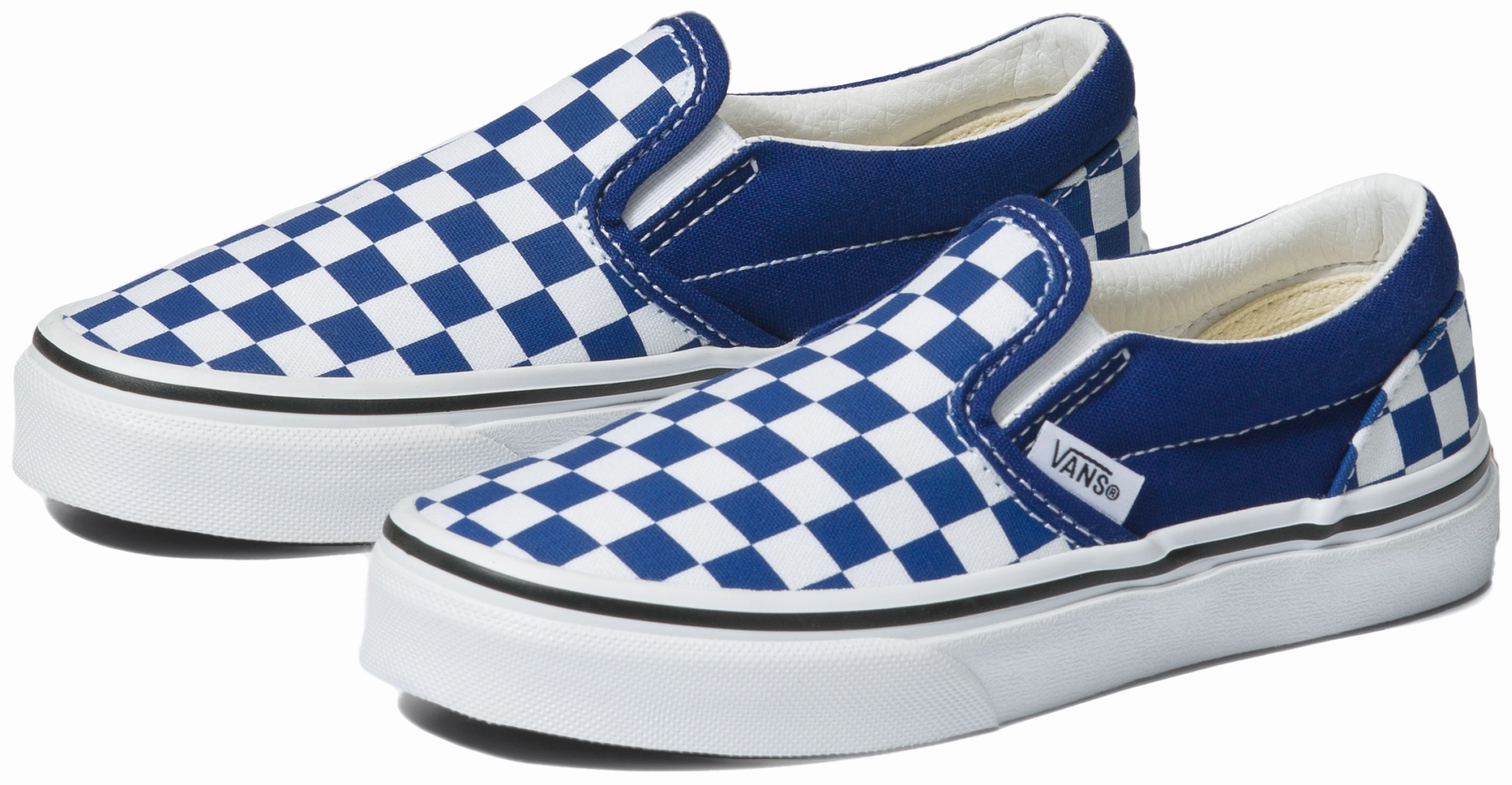 Vans Kids Classic Slip-On Checkerboard Blueprint School - appropriate kids' shoes Outdoor kids' clothing