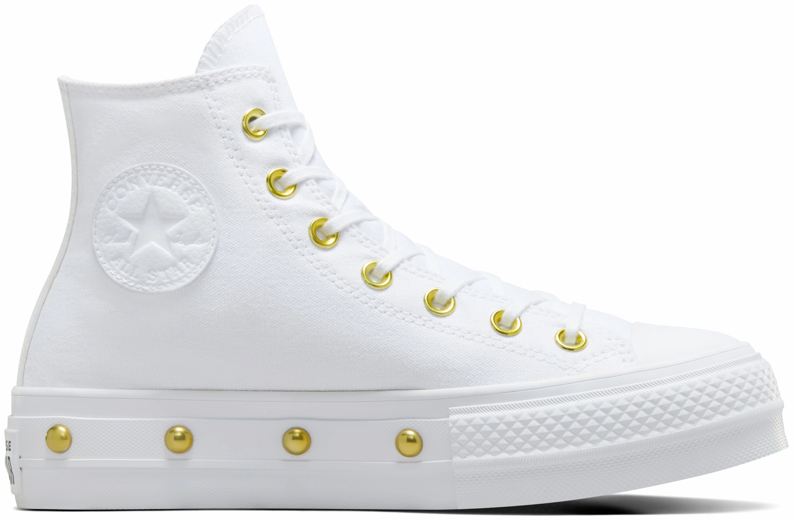 Converse Womens Chuck Taylor All Star Hi Top Lift White/ Gold Angel Glow