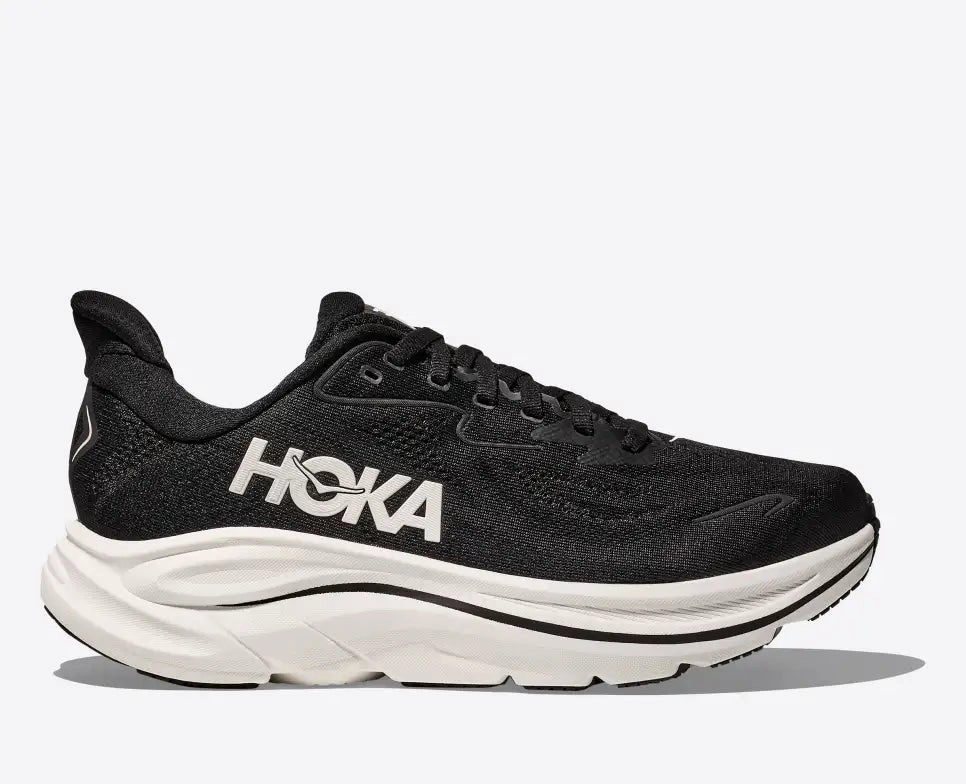 Hoka One One Men's Clifton 10 Sneaker Black / White Ventilated Midsole