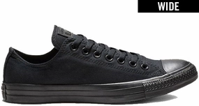 Bold Tone Power Grip Converse Chuck Taylor All Star Low Top Wide Width Monochrome Black