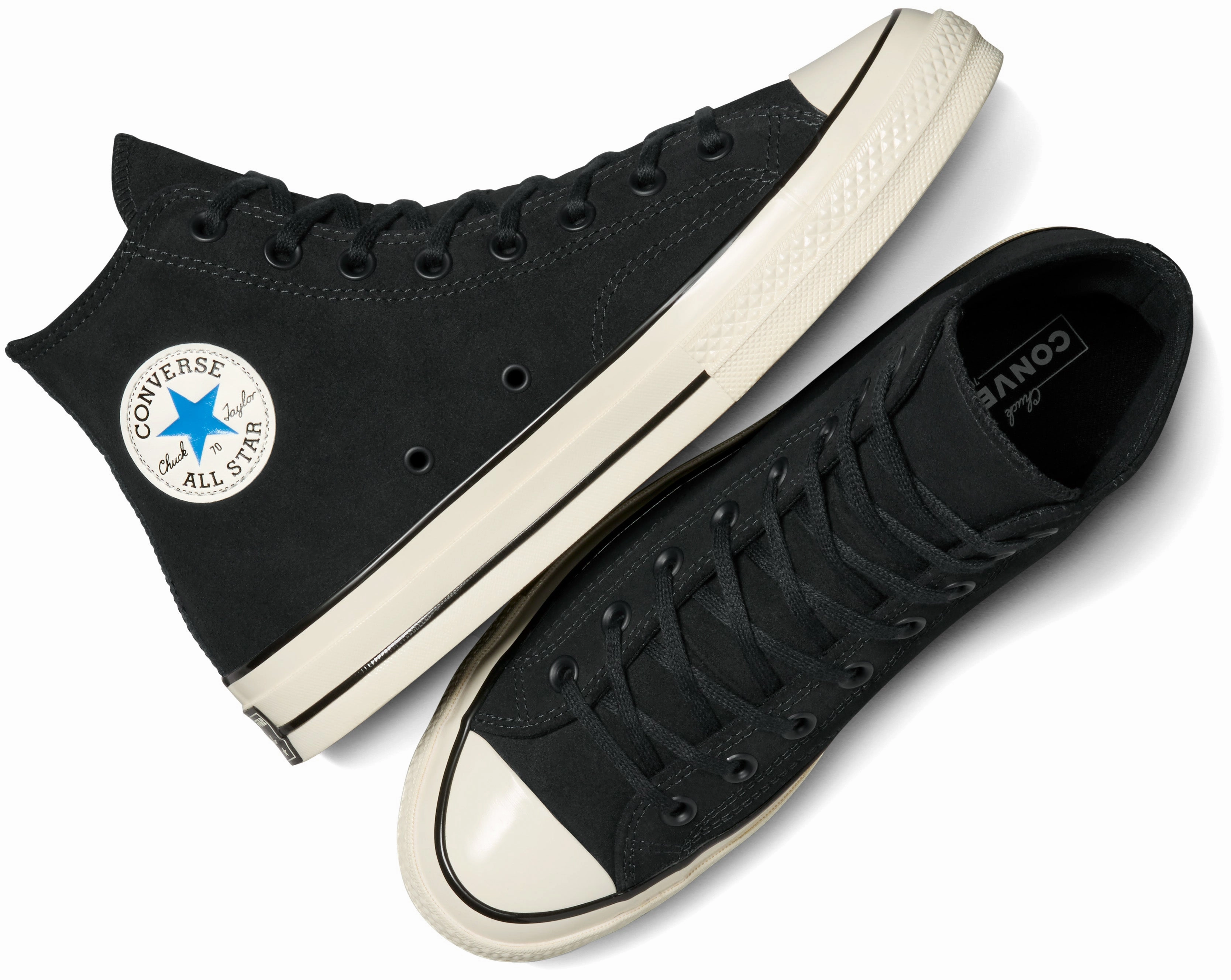 Converse Chuck Taylor All Star 1970s Hi Top Suede Black Mesh