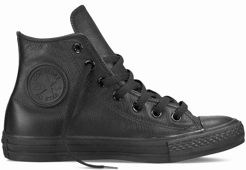 Family Time Cold Safe Converse Chuck Taylor All Star Hi Top Leather Black Monochrome