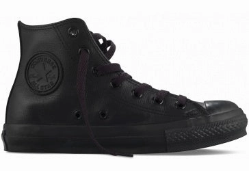 Adult Ease Free Soul Converse Chuck Taylor All Star Hi Top Leather Black Monochrome